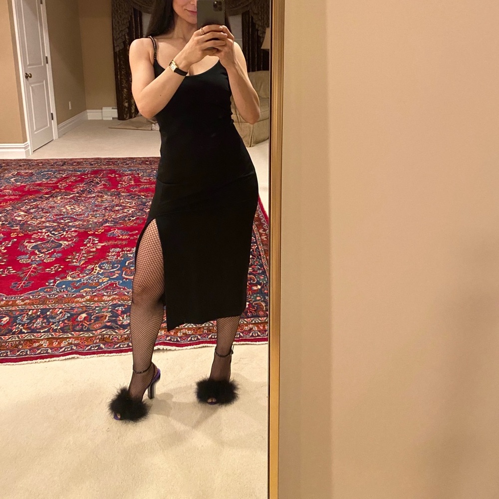 Patent Leather Feather Trim Sandals